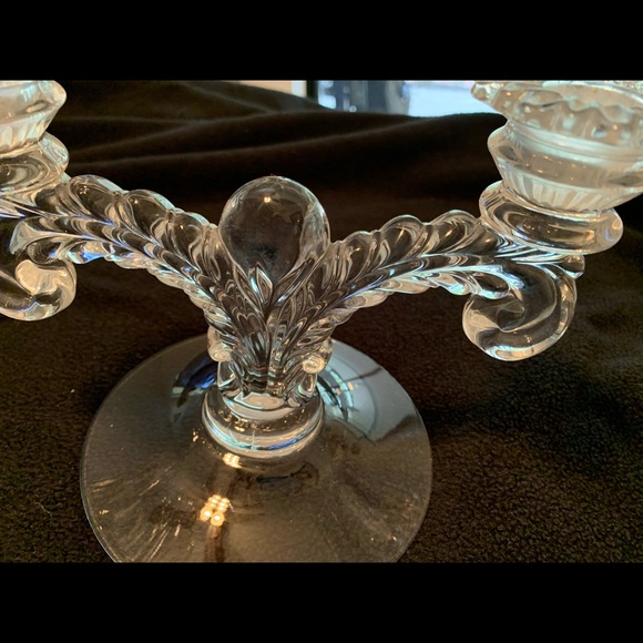 Depression glass double candlestick candle labra - Picture 2 of 5